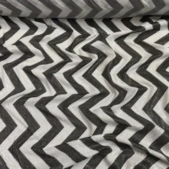 Chevron Sequins Table Linen in Black and White