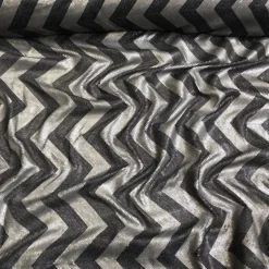 Chevron Sequins Table Linen in Black and Silver
