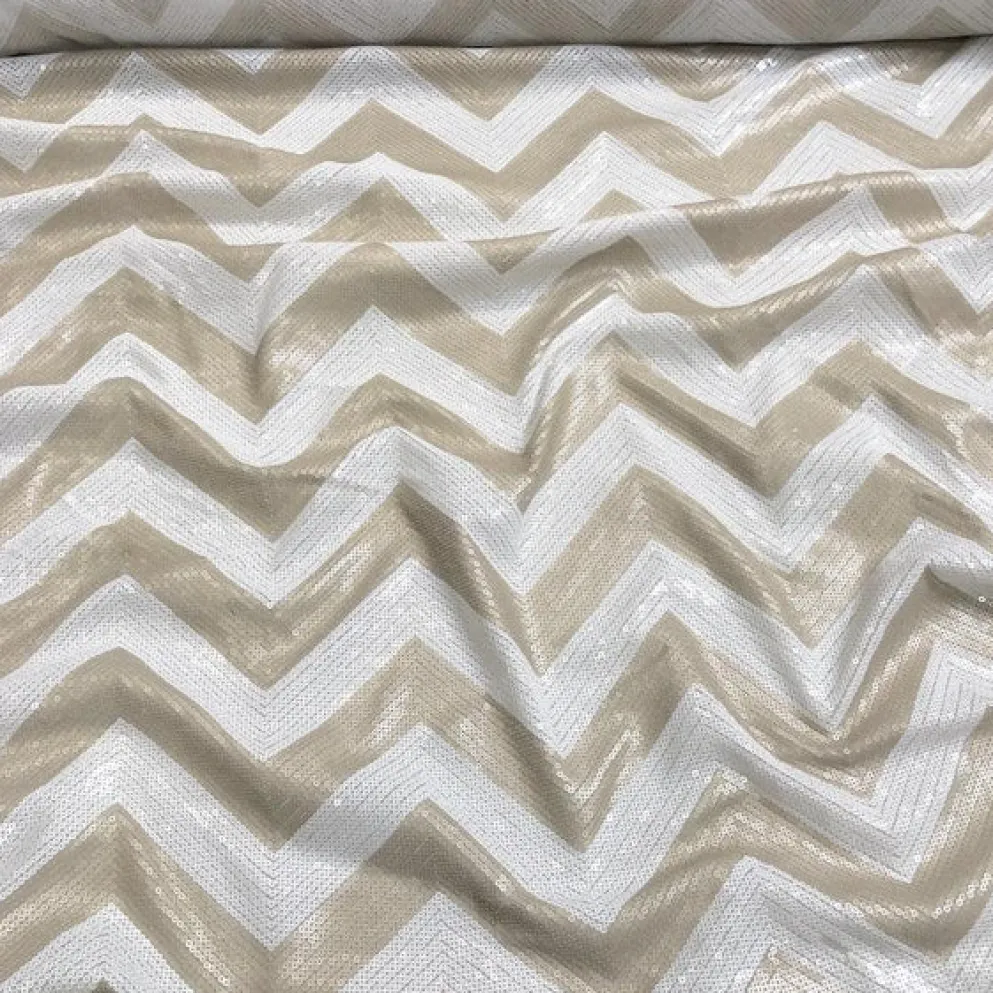 Chevron Sequins Table Runner in Gold