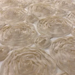 Chiffon Rose (3D) Table Linen in Khaki
