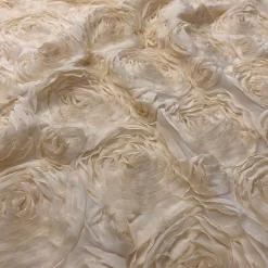 Chiffon Rose (3D) Table Linen in Khaki