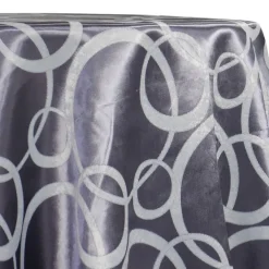 Cirque Jacquard (Reversible) Table Linen in Purple Grey