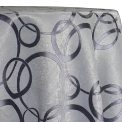 Cirque Jacquard (Reversible) Table Linen in Purple Grey
