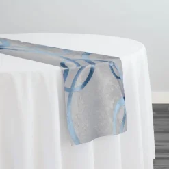 Cirque Jacquard (Reversible) Table Runner in Turquoise