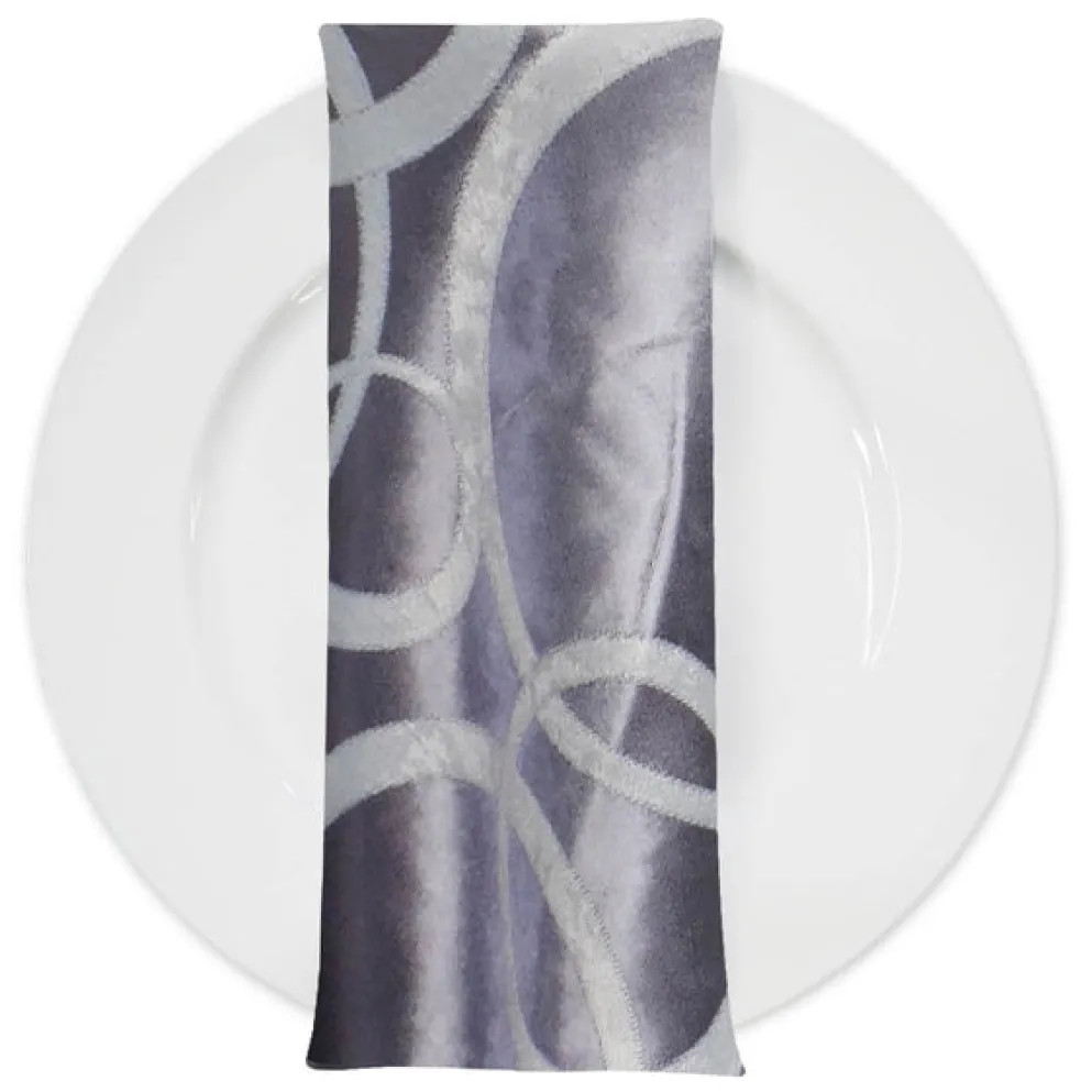 Cirque Jacquard (Reversible) Table Napkin in Purple Grey