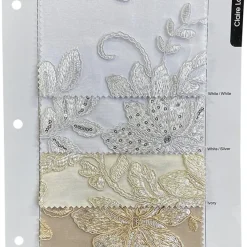 Claire Lace Table Runner in Silver and White