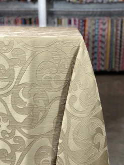Classic Jacquard Table Linen in Taupe