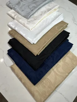 Classic Jacquard Table Linen in Ivory