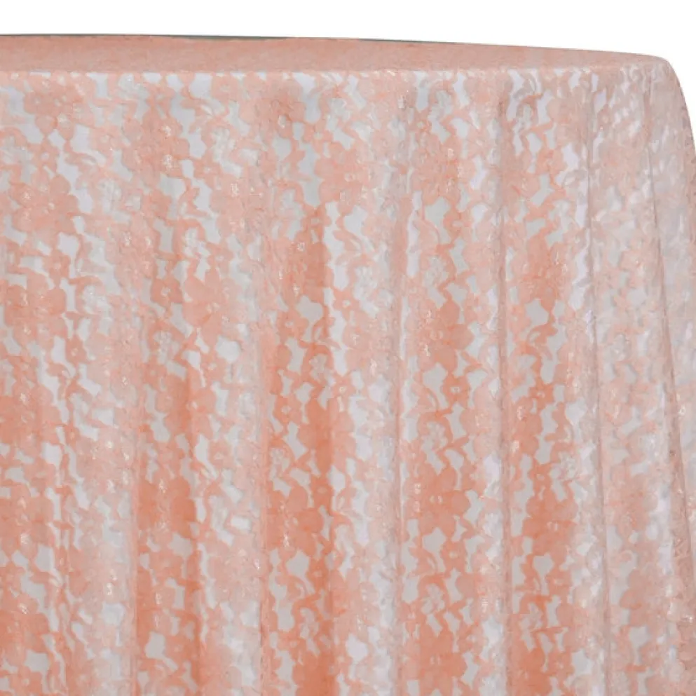 Classic Lace Table Linen in Peach 4122