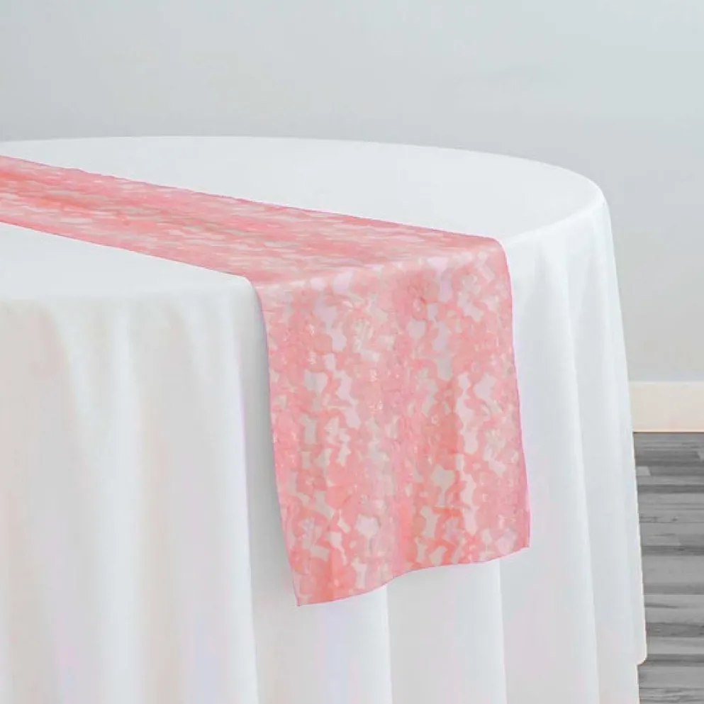 Classic Lace Table Runner in Coral 1203