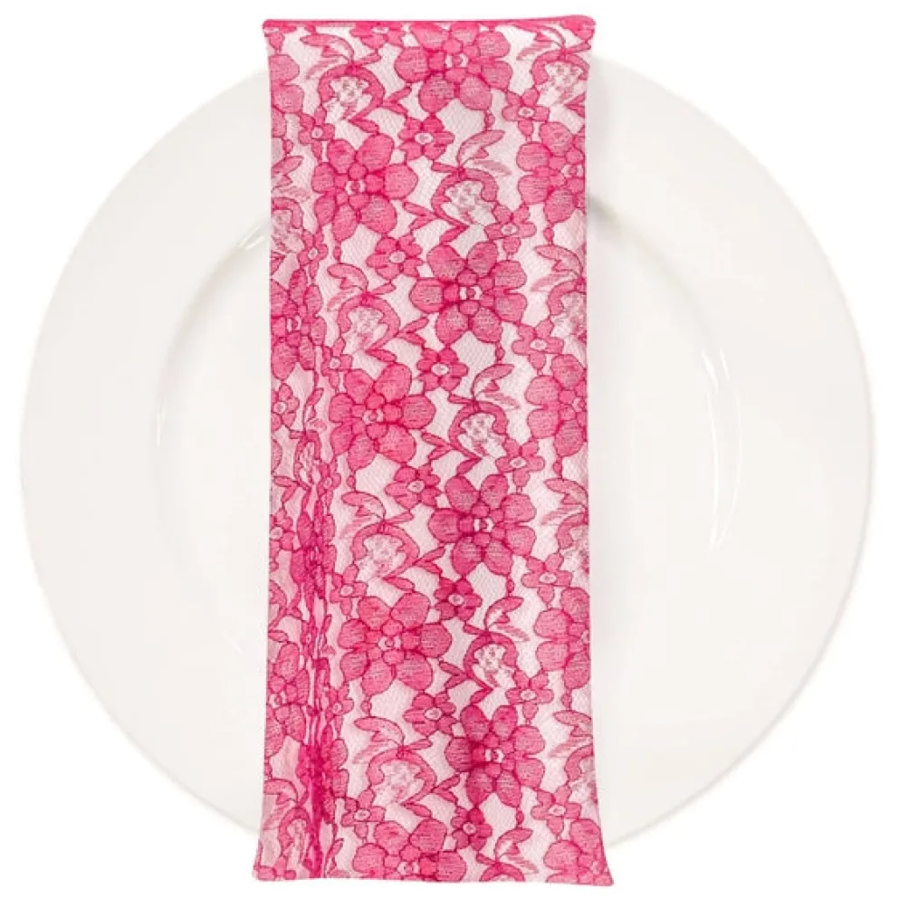 Classic Lace (w/ Poly Lining) Table Napkin in Coral 1208