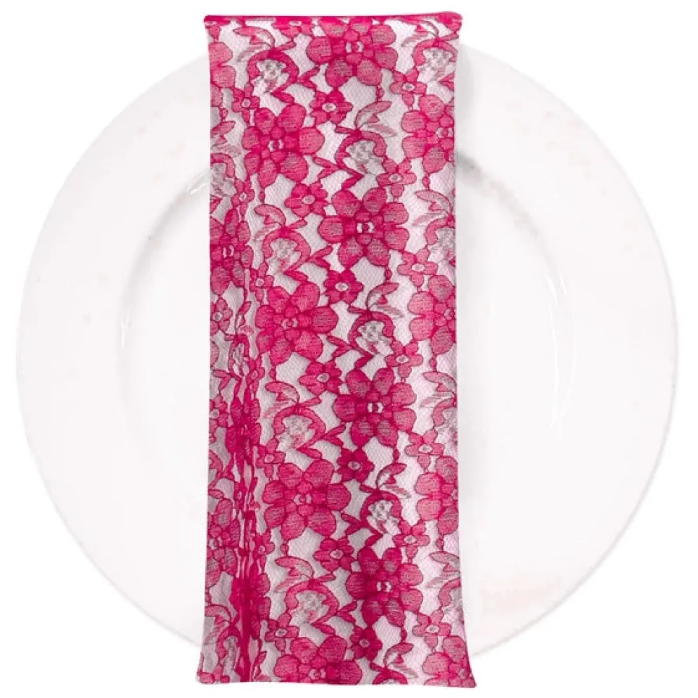 Classic Lace (w/ Poly Lining) Table Napkin in Fuchsia 1220
