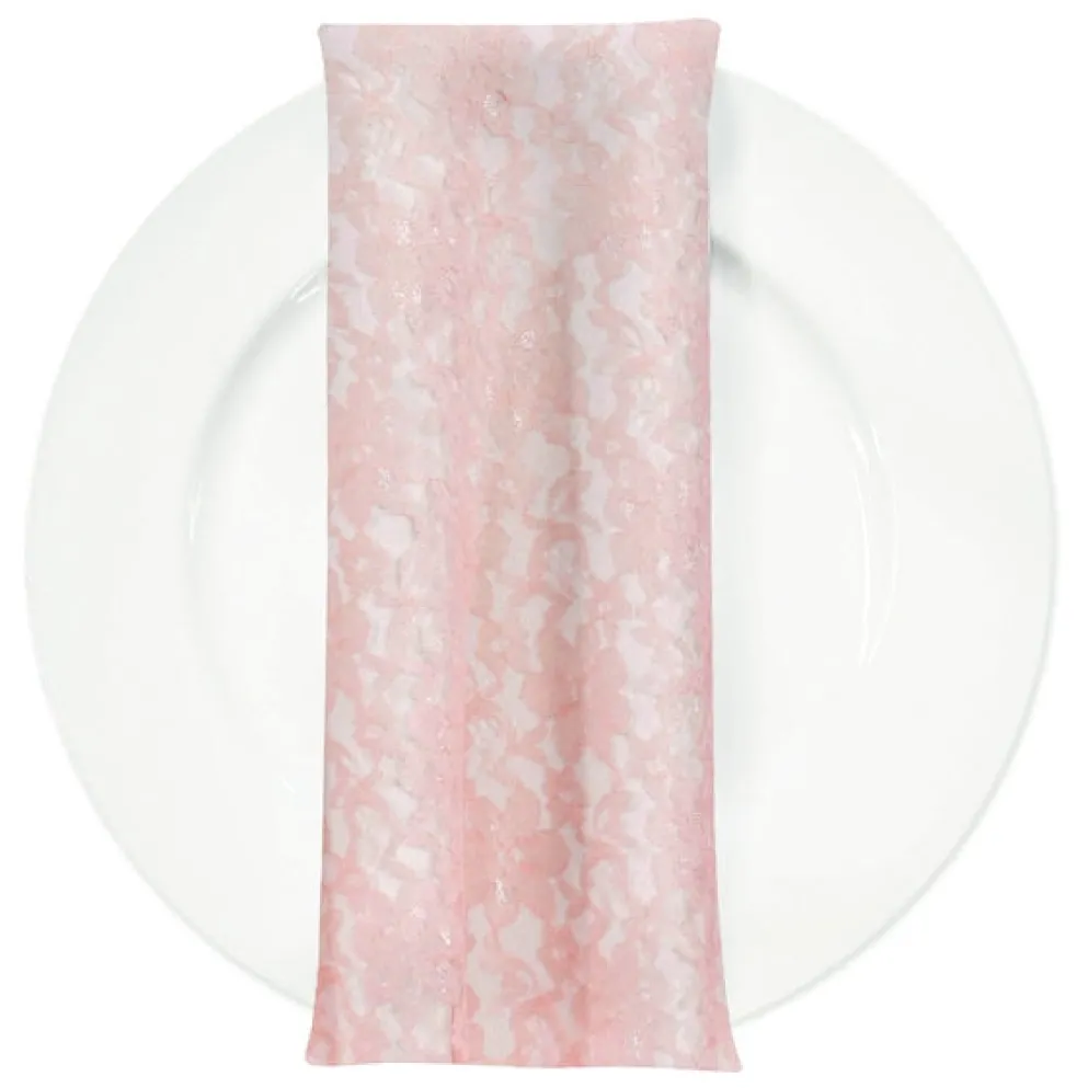 Classic Lace (w/ Poly Lining) Table Napkin in Peach 4122