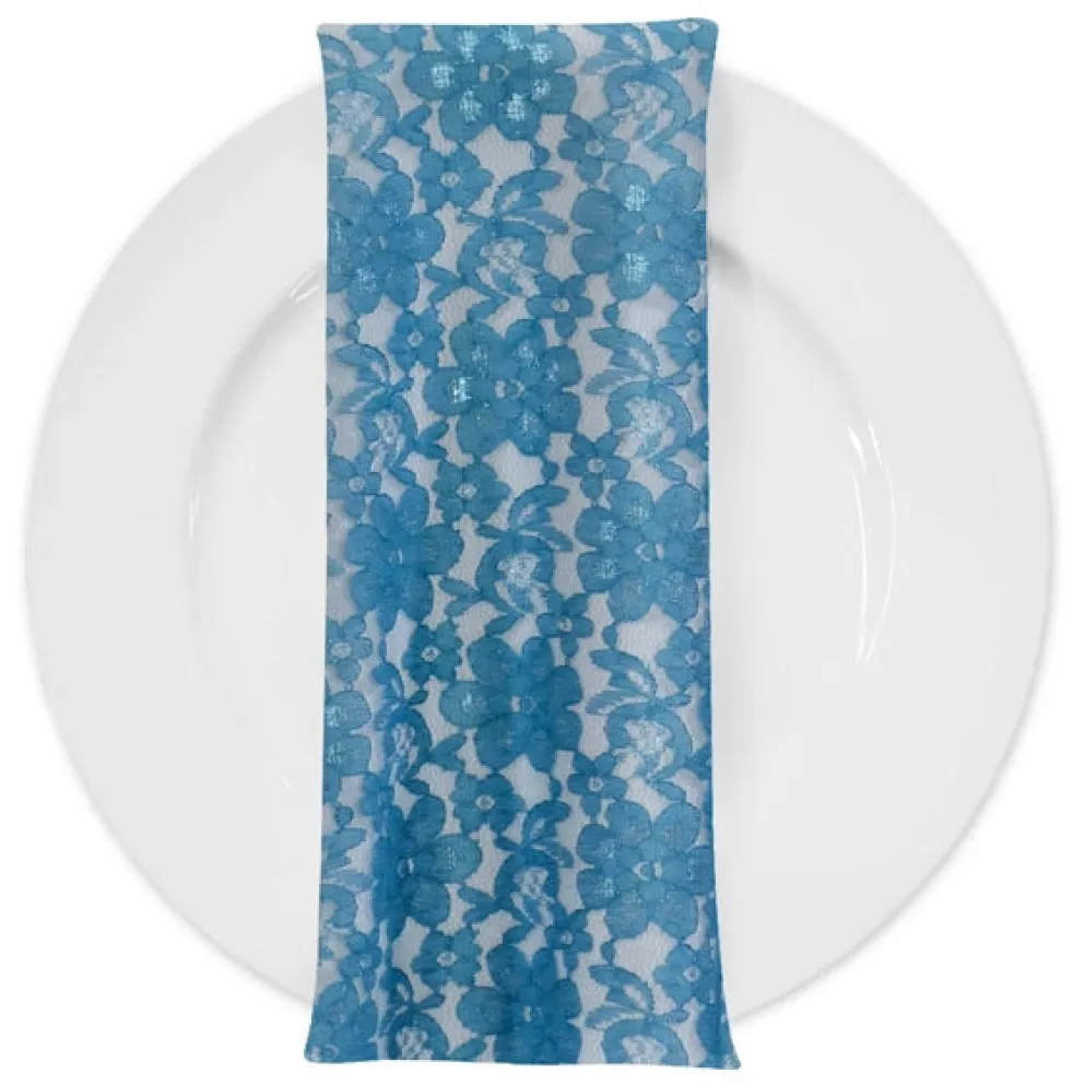 Classic Lace (w/ Poly Lining) Table Napkin in Turquoise 1136