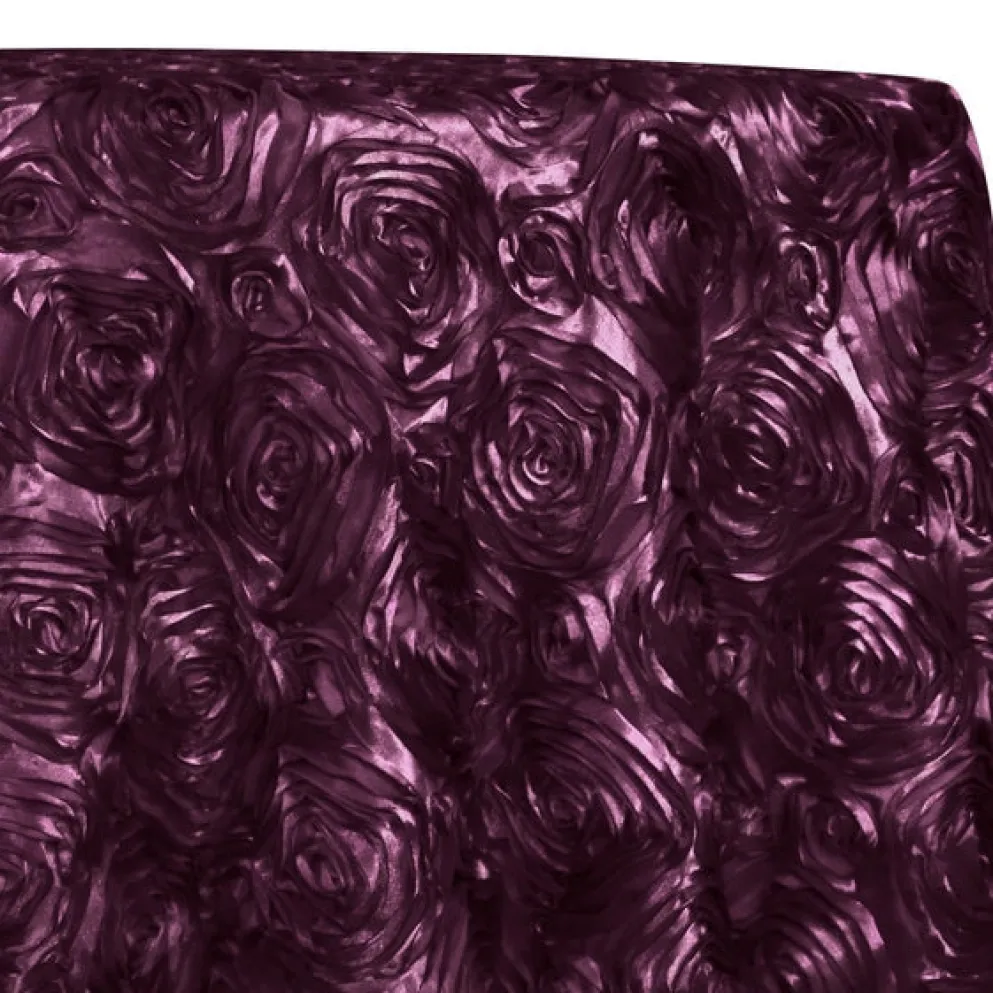 Closeout - Rose Satin (3D) - 132" Round Tablecloth