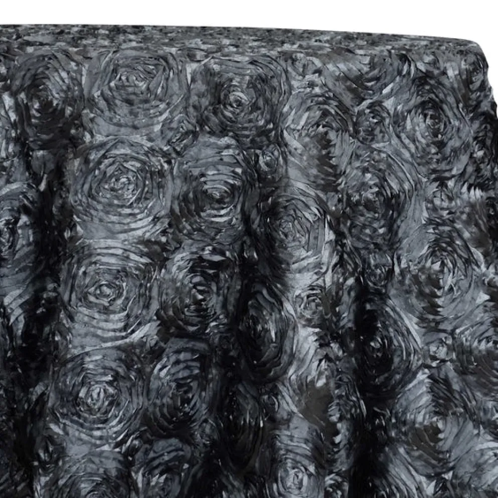 Closeout - Rose Satin (3D) - 132" Round Tablecloth