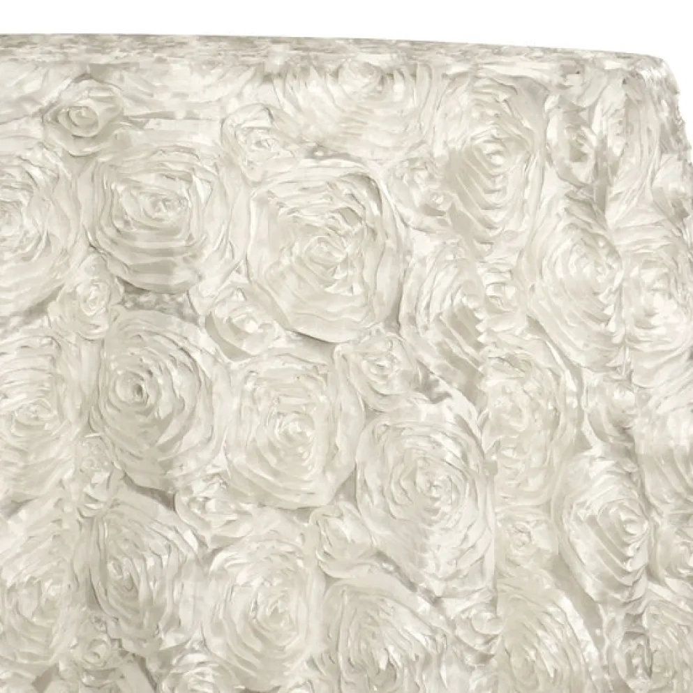 Closeout - Rose Satin (3D) - 132" Round Tablecloth