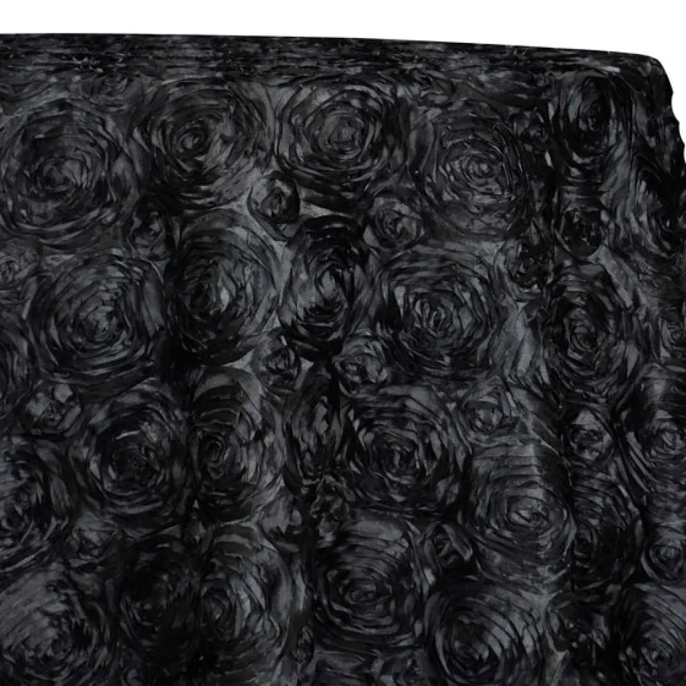 Closeout - Rose Satin (3D) - 132" Round Tablecloth