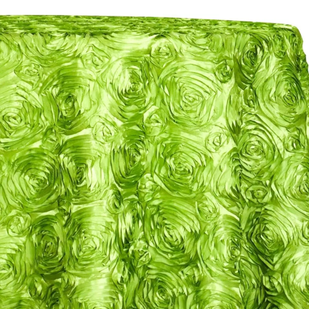 Closeout - Rose Satin (3D) - 132" Round Tablecloth
