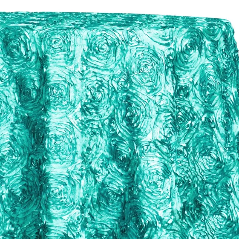Closeout - Rose Satin (3D) - 132" Round Tablecloth