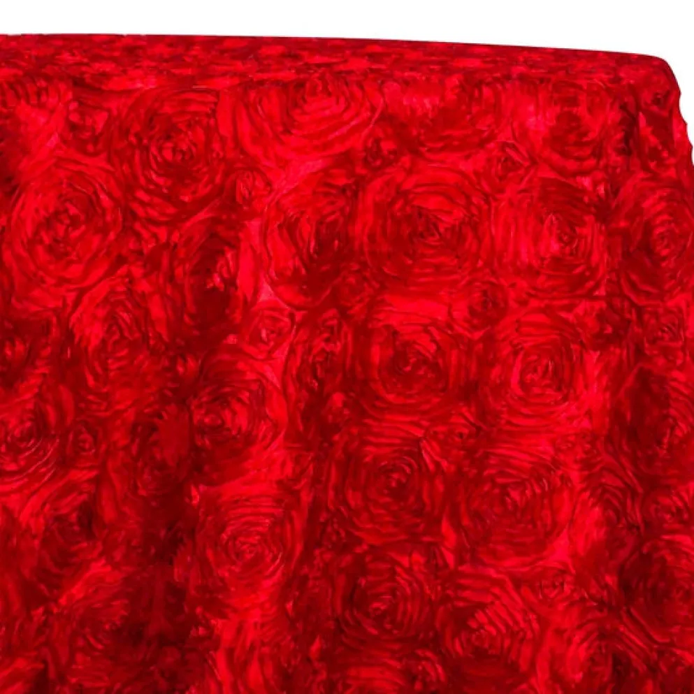 Closeout - Rose Satin (3D) - 132" Round Tablecloth