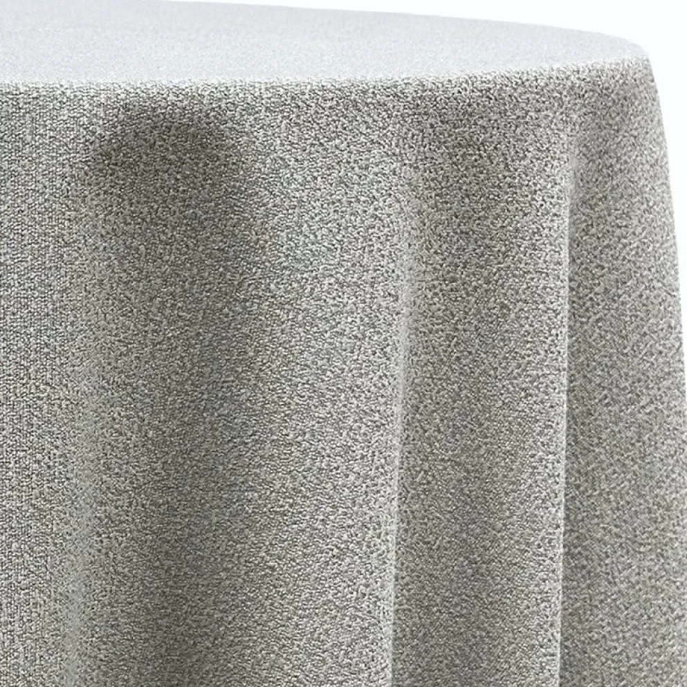 Cloud Chenille Table Linen in Silver