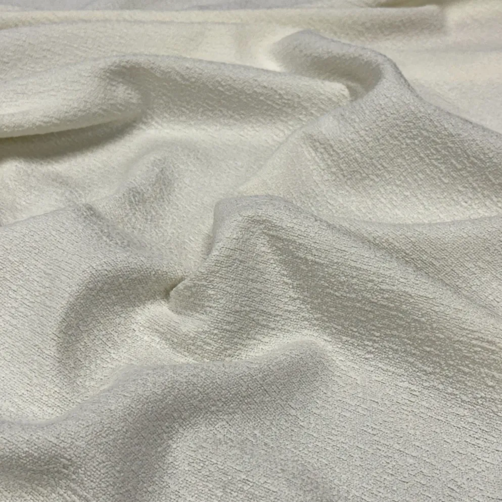 Cloud Chenille Table Linen in Off White