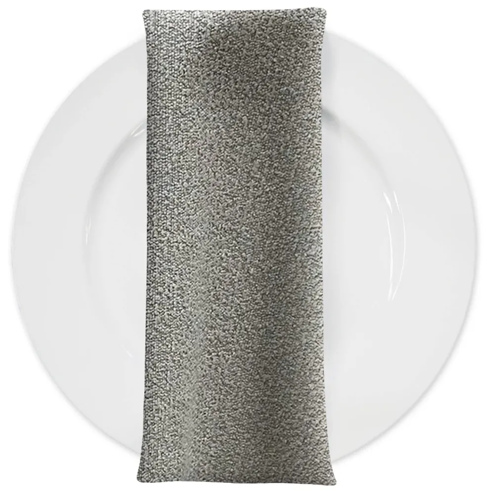 Cloud Chenille Table Napkin in Silver