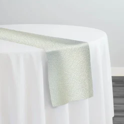 Cloud Chenille Table Runner in Off White
