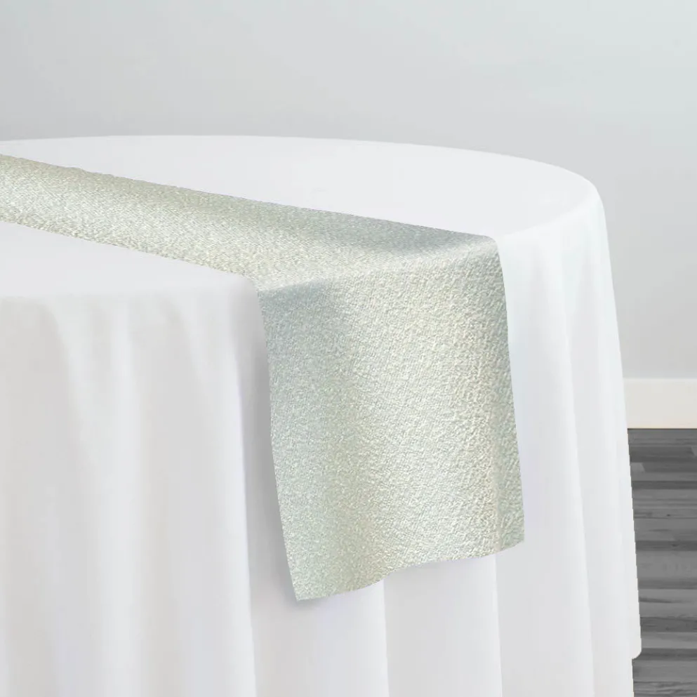 Cloud Chenille Table Runner in Off White