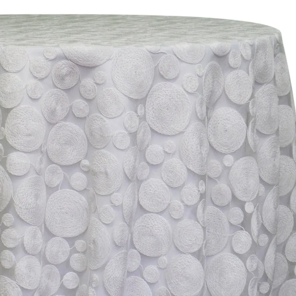 Coin Table Linen in White