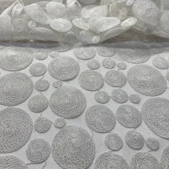 Coin Table Runner in White
