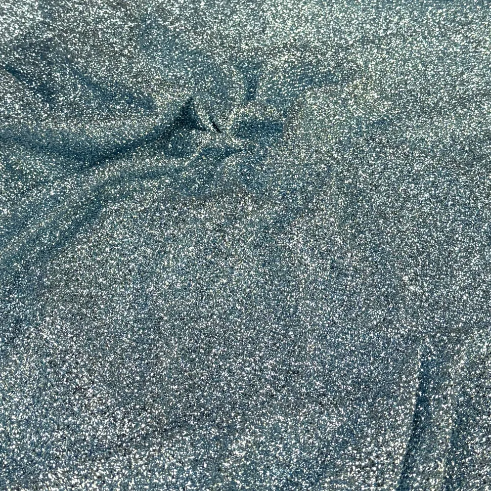 Confetti Metallic Table Linen in Baby Blue