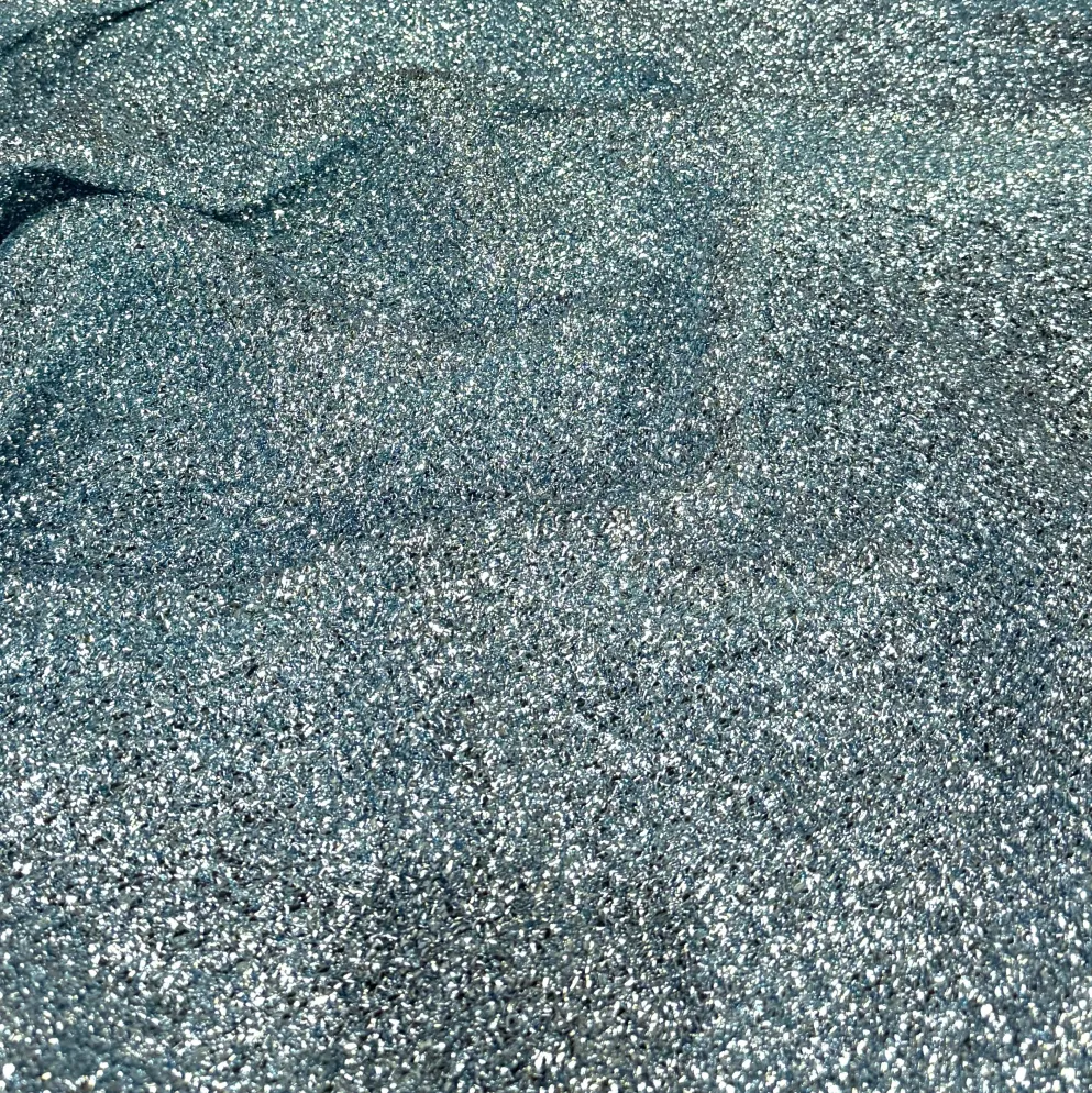 Confetti Metallic Table Linen in Baby Blue