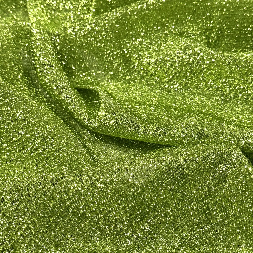 Confetti Metallic Table Linen in Lime