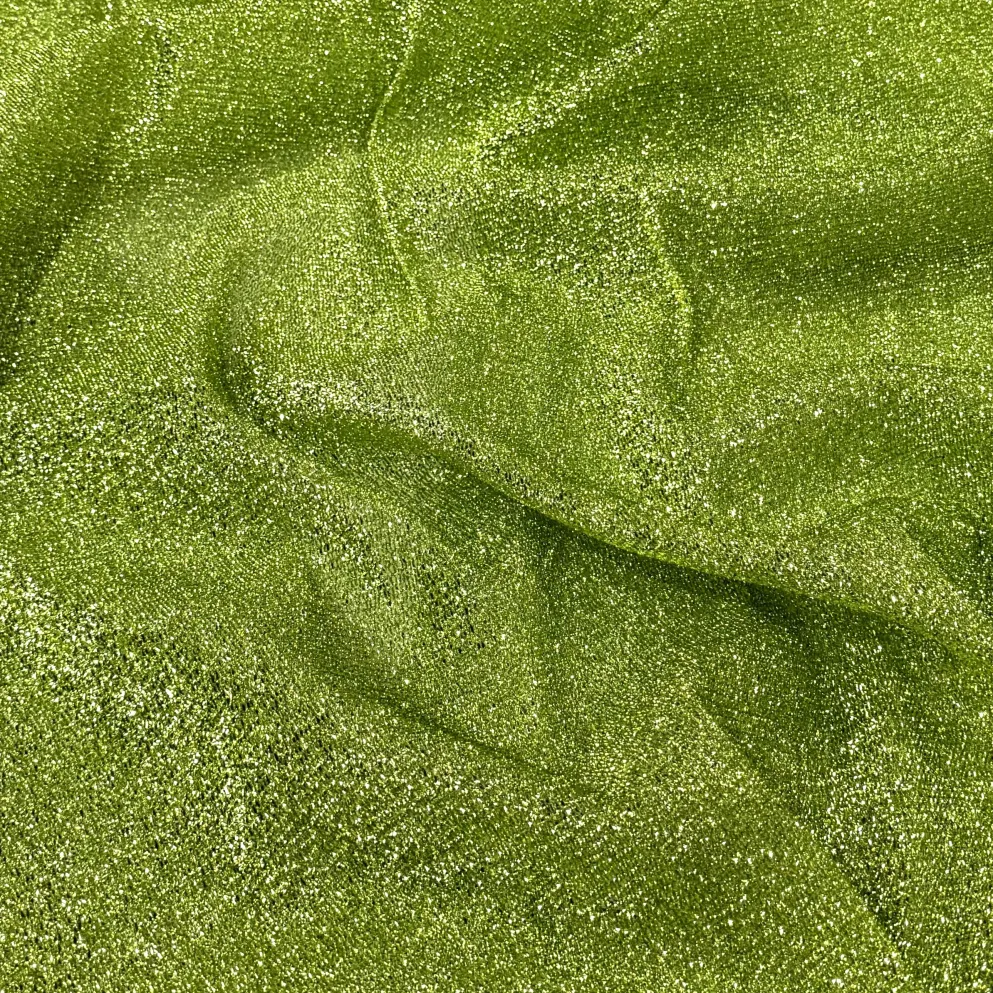 Confetti Metallic Table Linen in Lime