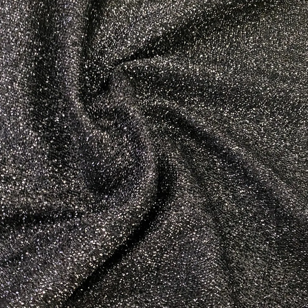 Confetti Metallic Table Linen in Black
