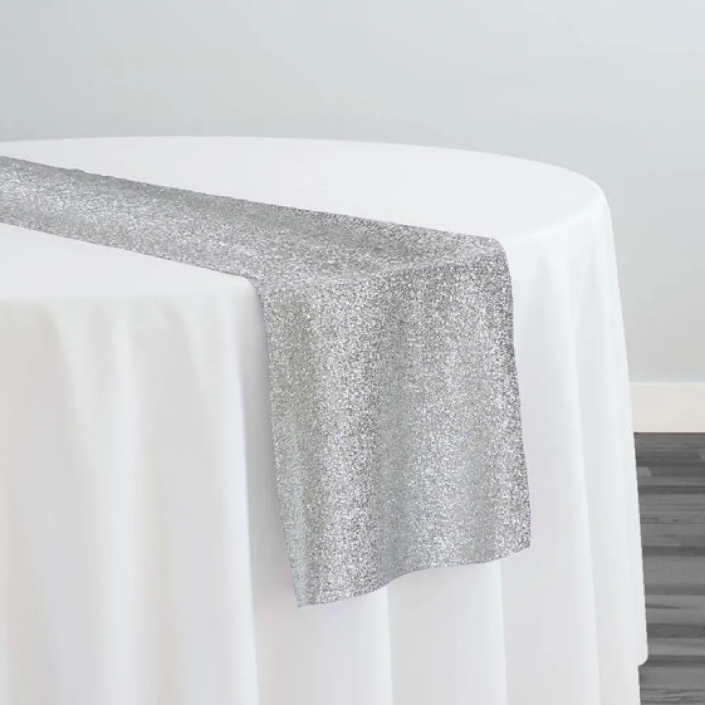 Confetti Metallic Table Runner in Silver