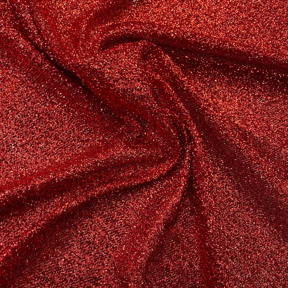 Confetti Metallic Table Runner in Red