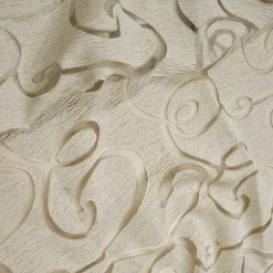 Contempo Scroll Sheer Table Linen in Champagne