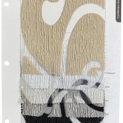 Contempo Scroll Sheer Table Linen in Champagne