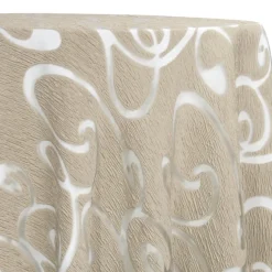 Contempo Scroll Sheer Table Linen in Champagne