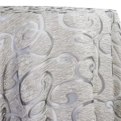 Contempo Scroll Sheer Table Linen in Silver