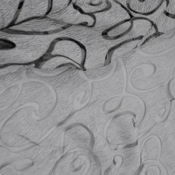 Contempo Scroll Sheer Table Linen in Silver