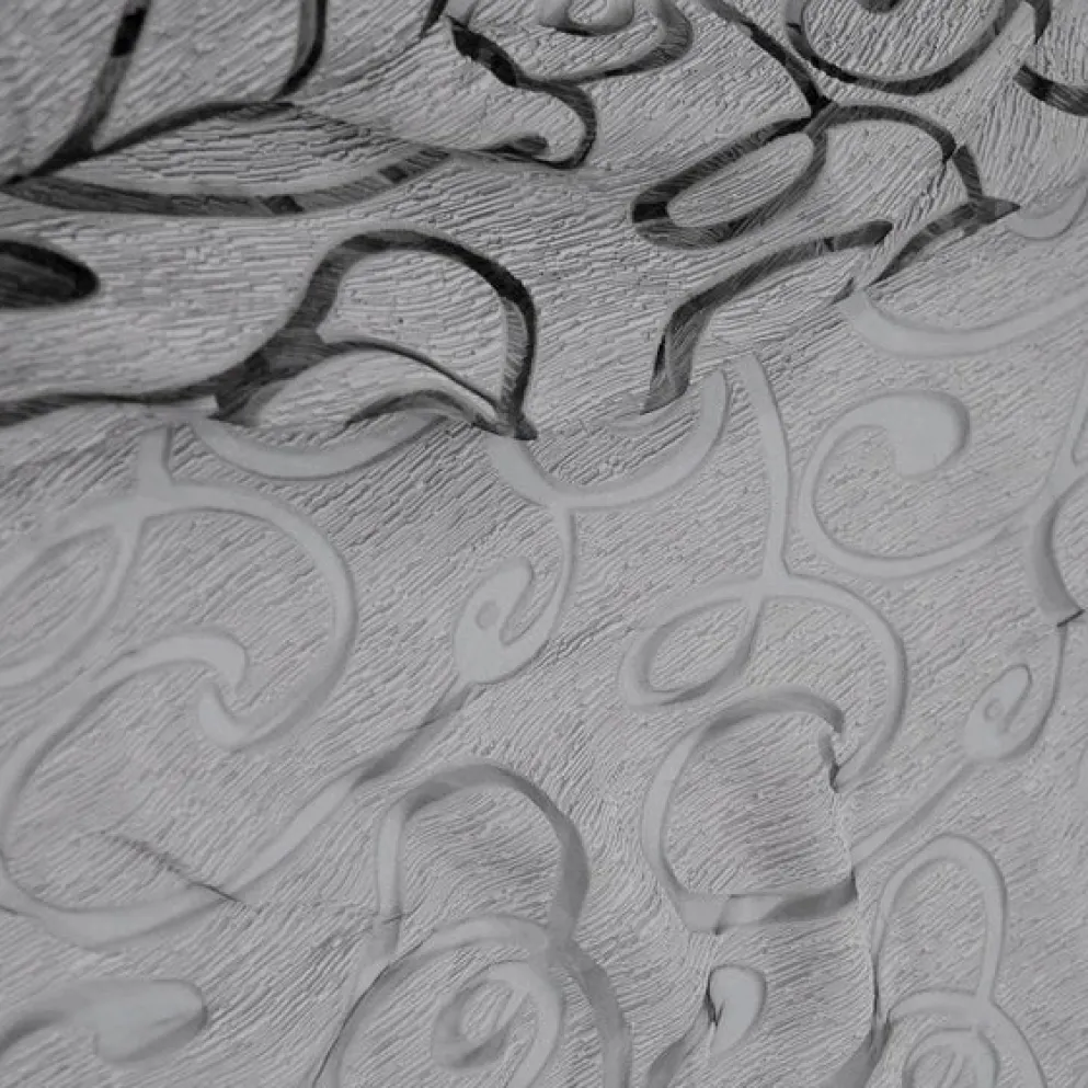 Contempo Scroll Sheer Table Linen in Silver