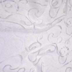 Contempo Scroll Sheer Table Runner in White