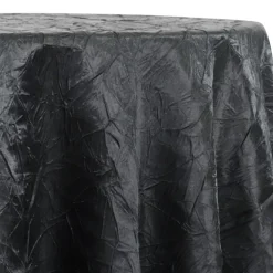 Crush Satin (Bichon) Table Linen in Black