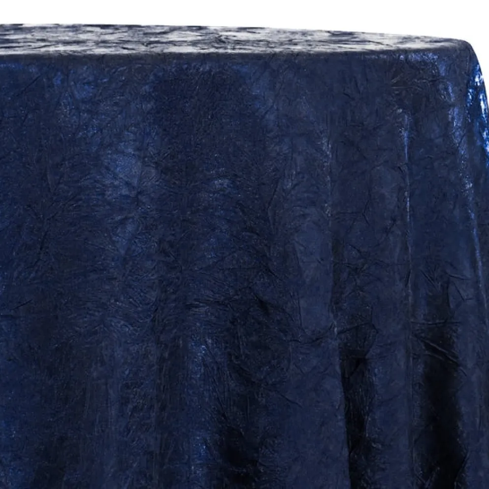 Crush Satin (Bichon) Table Linen in Navy