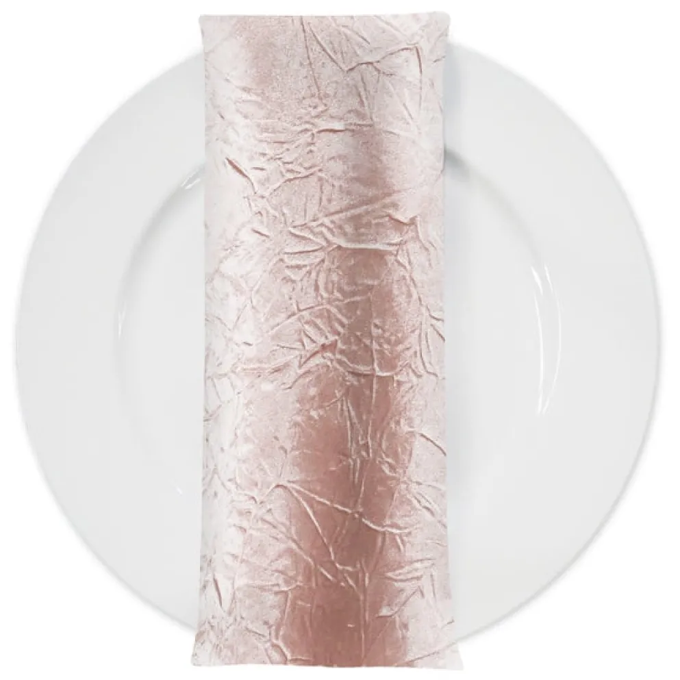 Crush Satin (Bichon) Table Napkin in Rose Powder
