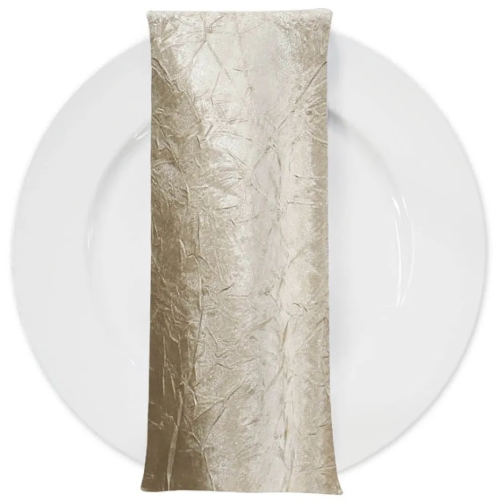 Crush Satin (Bichon) Table Napkin in Bone